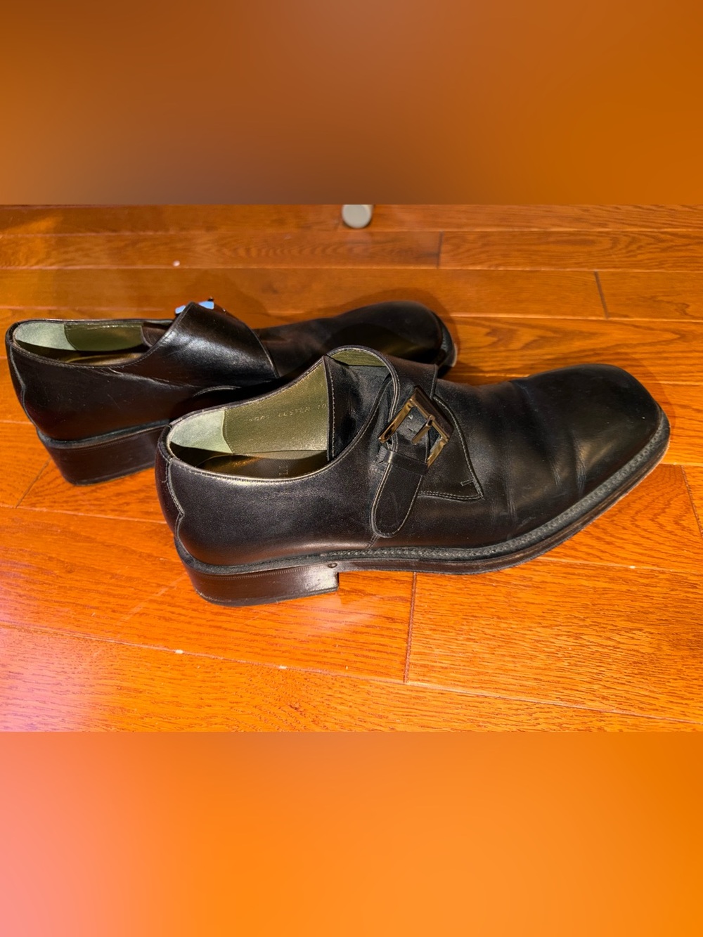 Bruno Magli Men's Black Leather Single Monk Strap Dress Shoes